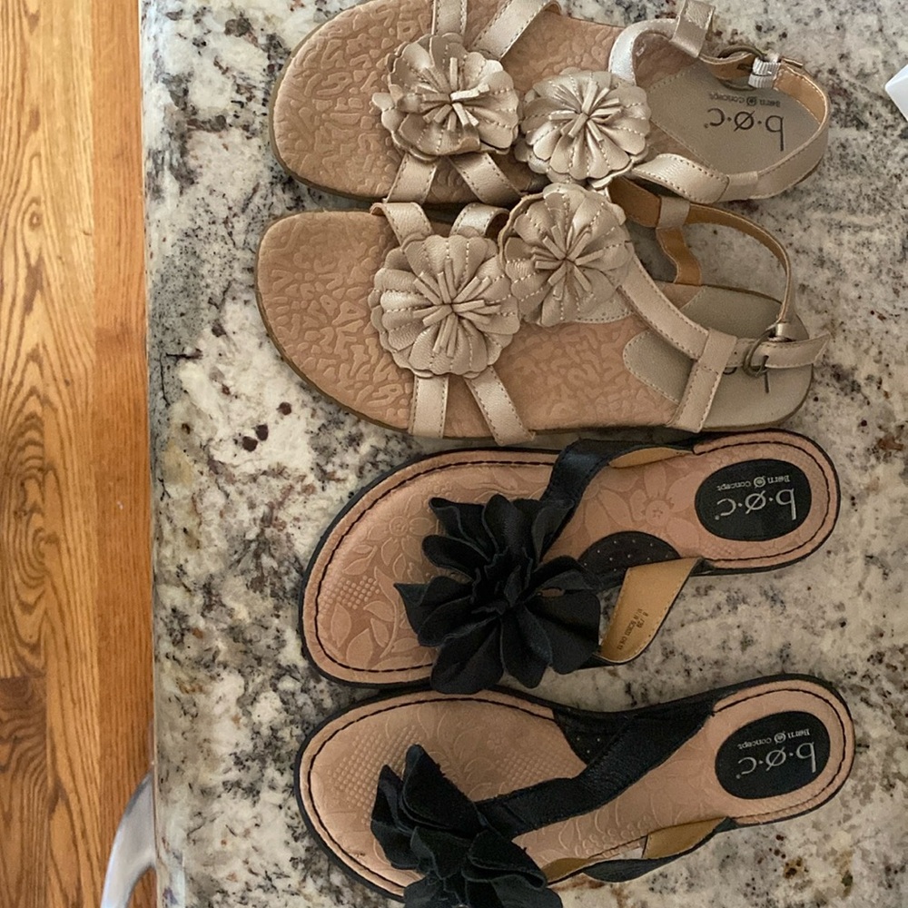 2 pair worn one weekend box sandals size 8 B Born Concept